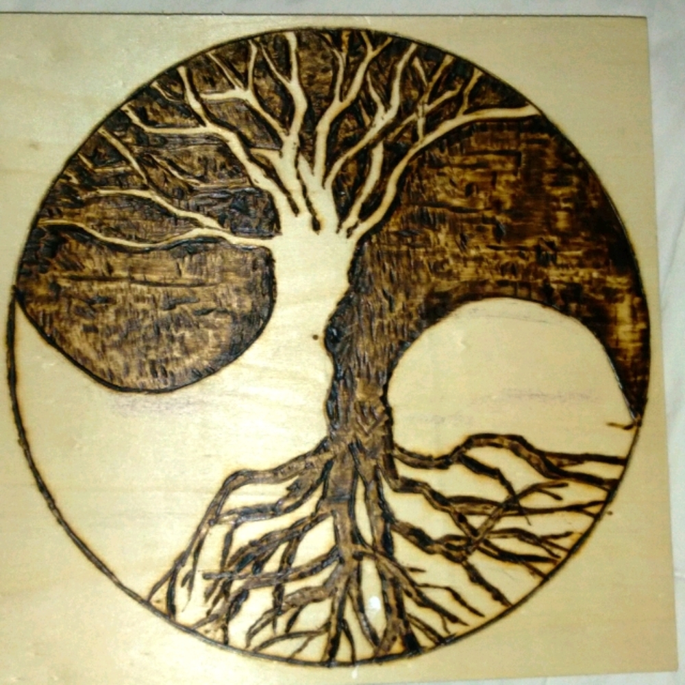 Hand made ying and yang tree of life